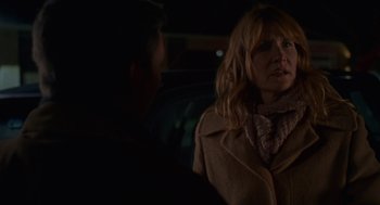 Movie still from “Certain Women” (2016), directed by Kelly Reichardt – A man and a woman are talking in the dark; Close Up shot, Over the shoulder angle