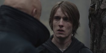 Movie still from “Dark” (2017), created by Baran bo Odar – Close Up shot, Over the shoulder angle