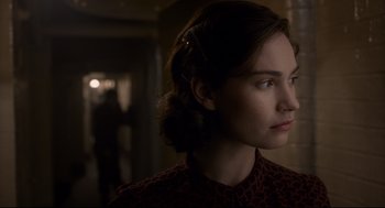 Movie still from “Darkest Hour” (2017), directed by Joe Wright – Close Up shot, Over the shoulder angle