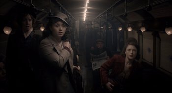 Movie still from “Darkest Hour” (2017), directed by Joe Wright – Medium shot, High angle