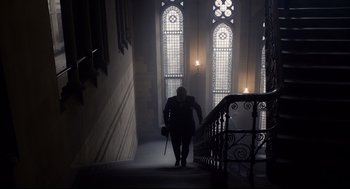 Movie still from “Darkest Hour” (2017), directed by Joe Wright – Wide shot, Low angle