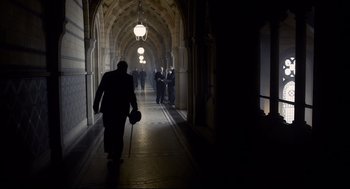Movie still from “Darkest Hour” (2017), directed by Joe Wright – Wide shot, High angle