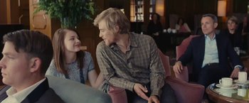 Movie still from “Clouds of Sils Maria” (2014), directed by Olivier Assayas – A man and a woman are sitting in a room; Medium shot, Over the shoulder angle