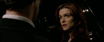 Movie still from “Constantine” (2005), directed by Francis Lawrence – A person looking at a camera; Close Up shot, Over the shoulder angle