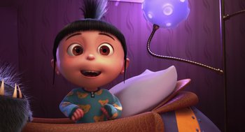 Movie still from “Despicable Me” (2010), directed by Pierre Coffin – An image of an animated character from despicable me; Medium shot, Over the shoulder angle