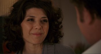 Movie still from “Cyrus” (2010), directed by Jay Duplass – A person with curly brown hair; Close Up shot, Over the shoulder angle