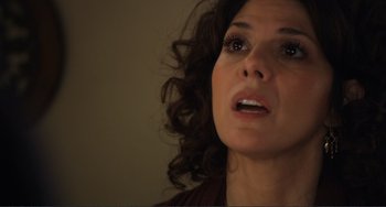 Movie still from “Cyrus” (2010), directed by Jay Duplass – A person with curly brown hair; Close Up shot, Overhead angle