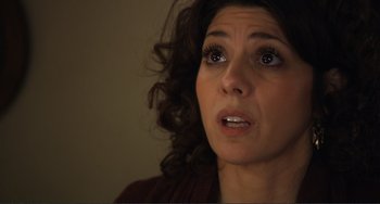 Movie still from “Cyrus” (2010), directed by Jay Duplass – A person with long eyelashes; Close Up shot, Over the shoulder angle