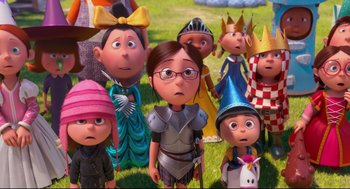 Movie still from “Despicable Me 2” (2013), directed by Pierre Coffin – Medium shot, Over the shoulder angle