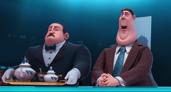 Movie still from “Despicable Me 2” (2013), directed by Pierre Coffin – Medium shot, Low angle