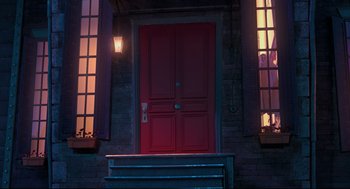 Movie still from “Despicable Me 2” (2013), directed by Pierre Coffin – Wide shot, High angle