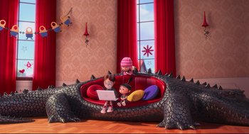 Movie still from “Despicable Me 2” (2013), directed by Pierre Coffin – Wide shot, High angle