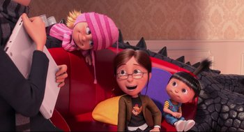 Movie still from “Despicable Me 2” (2013), directed by Pierre Coffin – Medium shot, Over the shoulder angle