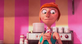 Movie still from “Despicable Me 2” (2013), directed by Pierre Coffin – Close Up shot, Over the shoulder angle