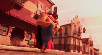Movie still from “Despicable Me 2” (2013), directed by Pierre Coffin – Wide shot, Low angle