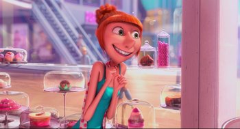 Movie still from “Despicable Me 2” (2013), directed by Pierre Coffin – Medium shot, Over the shoulder angle