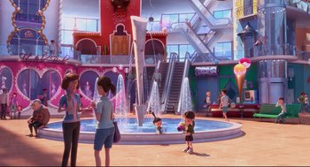 Movie still from “Despicable Me 2” (2013), directed by Pierre Coffin – Extreme Wide shot, High angle