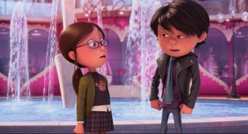 Movie still from “Despicable Me 2” (2013), directed by Pierre Coffin – Medium shot, Over the shoulder angle