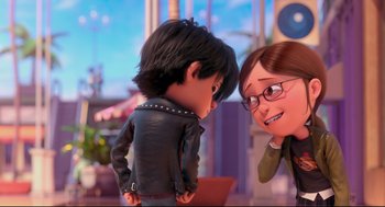 Movie still from “Despicable Me 2” (2013), directed by Pierre Coffin – Medium shot, Over the shoulder angle