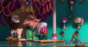 Movie still from “Despicable Me 2” (2013), directed by Pierre Coffin – Wide shot, Over the shoulder angle