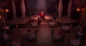 Movie still from “Despicable Me 2” (2013), directed by Pierre Coffin – Extreme Wide shot, High angle