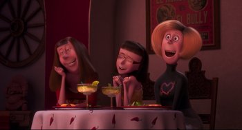 Movie still from “Despicable Me 2” (2013), directed by Pierre Coffin – Medium shot, Over the shoulder angle