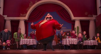 Movie still from “Despicable Me 2” (2013), directed by Pierre Coffin – Wide shot, Low angle