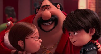 Movie still from “Despicable Me 2” (2013), directed by Pierre Coffin – Medium shot, Over the shoulder angle