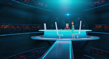 Movie still from “Despicable Me 2” (2013), directed by Pierre Coffin – Wide shot, High angle