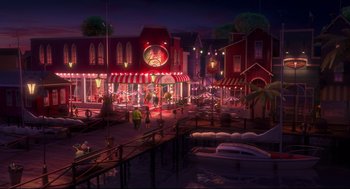 Movie still from “Despicable Me 2” (2013), directed by Pierre Coffin – Extreme Wide shot, High angle