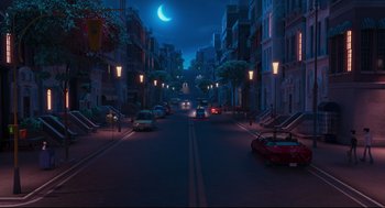 Movie still from “Despicable Me 2” (2013), directed by Pierre Coffin – Extreme Wide shot, High angle