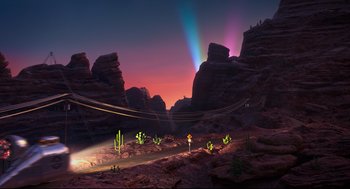 Movie still from “Despicable Me 2” (2013), directed by Pierre Coffin – Extreme Wide shot, High angle