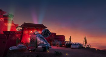 Movie still from “Despicable Me 2” (2013), directed by Pierre Coffin – Extreme Wide shot, Low angle