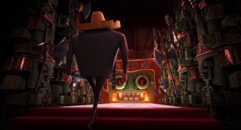 Movie still from “Despicable Me 2” (2013), directed by Pierre Coffin – Wide shot, Low angle