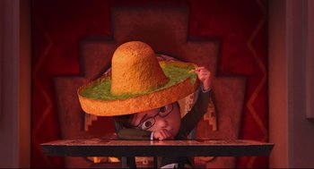 Movie still from “Despicable Me 2” (2013), directed by Pierre Coffin – Medium shot, Overhead angle