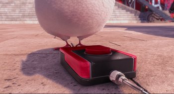 Movie still from “Despicable Me 2” (2013), directed by Pierre Coffin – Extreme Close Up shot, High angle