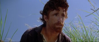 Movie still from “Dances with Wolves” (1990), directed by Kevin Costner – A person with a beard; Close Up shot, Low angle
