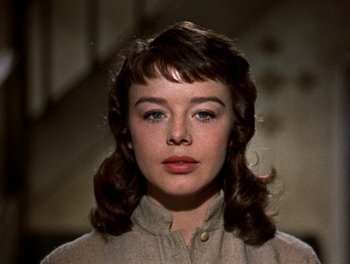 Movie still from “Darby O'Gill and the Little People” (1959), directed by Robert Stevenson – A person wearing a shirt; Close Up shot, Low angle