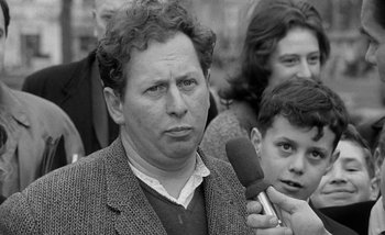 Movie still from “Darling” (1965), directed by John Schlesinger – An older man is being interviewed by a young boy; Close Up shot, Over the shoulder angle