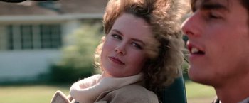 Movie still from “Days of Thunder” (1990), directed by Tony Scott – A person wearing a jacket; Close Up shot, Low angle