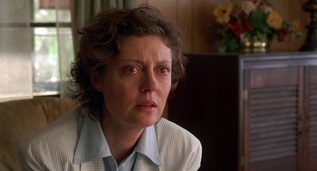 Movie still from “Dead Man Walking” (1995), directed by Tim Robbins – A person sitting in a room; Close Up shot, Low angle