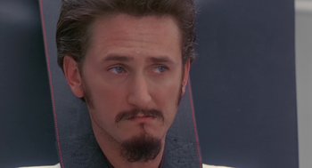 Movie still from “Dead Man Walking” (1995), directed by Tim Robbins – A person with a beard; Close Up shot, Over the shoulder angle