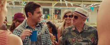 Movie still from “Dirty Grandpa” (2016), directed by Dan Mazer – A group of young men standing next to each other; Close Up shot, Over the shoulder angle
