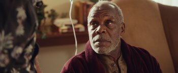 Movie still from “Dirty Grandpa” (2016), directed by Dan Mazer – An older man looking up into the sky; Close Up shot, Over the shoulder angle