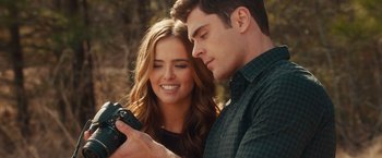Movie still from “Dirty Grandpa” (2016), directed by Dan Mazer – A man and a woman looking at a camera; Close Up shot, Over the shoulder angle