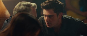 Movie still from “Dirty Grandpa” (2016), directed by Dan Mazer – A person talking to another person; Close Up shot, Over the shoulder angle