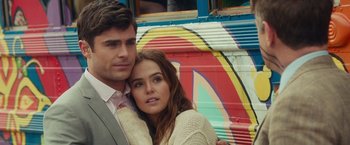Movie still from “Dirty Grandpa” (2016), directed by Dan Mazer – A man and a woman standing next to each other; Close Up shot, Over the shoulder angle