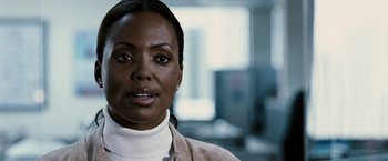 Movie still from “Death Sentence” (2007), directed by James Wan – A person wearing a jacket; Close Up shot, Over the shoulder angle