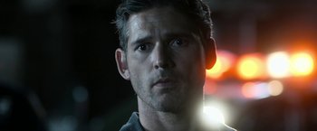 Movie still from “Deliver Us from Evil” (2014), directed by Scott Derrickson – A person looking at the camera; Close Up shot, Over the shoulder angle