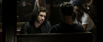 Movie still from “Deliver Us from Evil” (2014), directed by Scott Derrickson – A man sitting in front of a mirror looking at himself in the mirror; Close Up shot, Over the shoulder angle